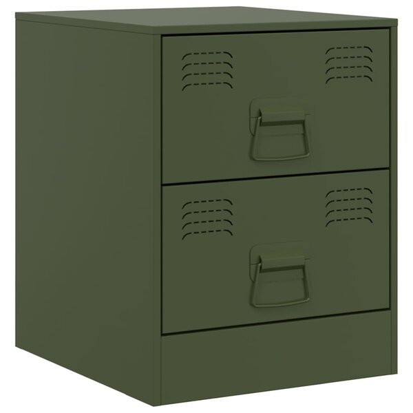 vidaXL Table de chevet vert 34 5x39x44 cm acier