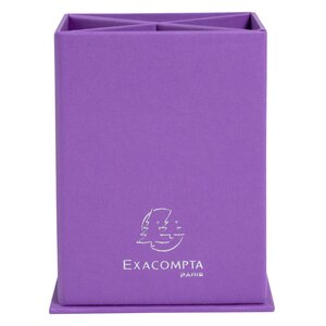Pot À Crayons Carré 4 Compartiments Carton Teksto - Violet - Exacompta