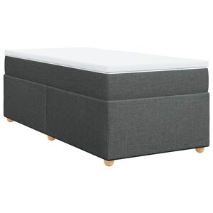 vidaXL Sommier à lattes de lit avec matelas Gris foncé 90x200 cm Tissu