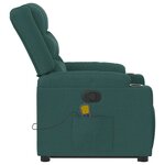 vidaXL Fauteuil inclinable de massage Vert foncé Tissu