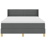 vidaXL Lit à ressorts avec matelas gris foncé 140x190 cm en tissu