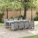 vidaXL Ensemble de salle à manger pour jardin 9 Pièces Blanc Rattan Polt