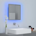 vidaXL Miroir LED de salle de bain Gris brillant 40x8 5x37cm Acrylique