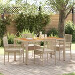vidaXL Ensemble de salle à manger pour jardin 5 Pièces Beige Poly rotin