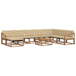 vidaXL Ensemble de canapés d'extérieur 9 Pièces Naturel et Beige