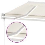 vidaXL Auvent automatique avec capteur de vent et LED 300x250 cm Crème