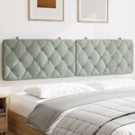 vidaXL Coussin de tête de lit gris clair 200 cm velours