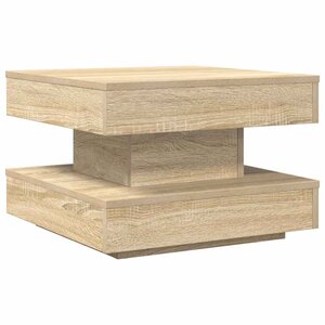 vidaXL Table basse rotative à 360 degrés chêne sonoma 50x50x34 5 cm