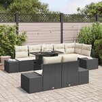 vidaXL Ensemble de canapé de jardin 9 Pièces Noir Poly rotin
