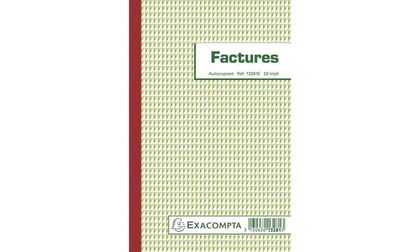 Manifold Factures 21x13 5cm 50 feuillets tripli autocopiants EXACOMPTA