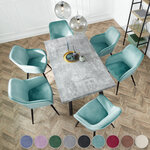 Tectake 2 Chaises MARILYN Design en Velours Style Scandinave - noir