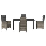 vidaXL Ensemble de salle à manger pour jardin 5 Pièces Gris Poly rotin