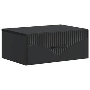 vidaXL Cabinet de chevet mural avec tiroir Noir 49 x 34 5 x 20 cm
