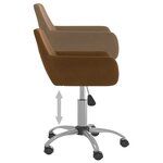vidaXL Chaises pivotantes à manger lot de 6 Marron Velours