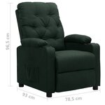 vidaXL Fauteuil Vert foncé Tissu