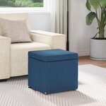 vidaXL Tabouret Bleu 41 x 41 x 40 cm Tissu et bois stratifié