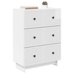 vidaXL Armoire à tiroirs Blanc brillant 66 x 34 5 x 90 cm