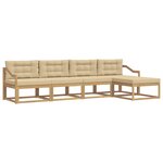 vidaXL Ensemble de canapés d'extérieur 4 pc Blanc et Beige Polyester