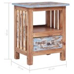 vidaXL Table de chevet 41 x 30 x 50 cm Bois de récupération massif
