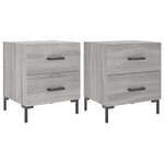 vidaXL Tables de chevet 2 Pièces sonoma gris 40x35x47 5 cm