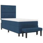 vidaXL Lit à ressort avec matelas et banc bleu 100x200 cm en tissu