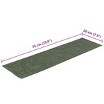 vidaXL Tapis d'escalier autocollants Rectangulaire 15 Pièces 76x20cm Vert