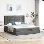 VidaXL Cadre de lit ottoman avec matelas gris foncé 160x200cm tissu