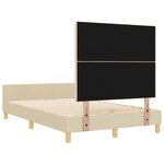 Lit vidaXL crème 120x200 cm en tissu
