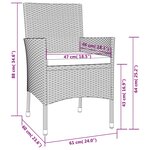 vidaXL Ensemble à manger de jardin et coussins 3 Pièces Beige poly rotin