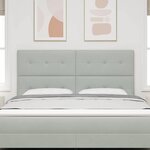 vidaXL Tête de lit avec tête de lit Gris clair 180 cm Cuir synthétique