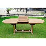 Table ovale en teck BRUT10-12 personnes