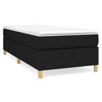 vidaXL Sommier à lattes de lit avec matelas Noir 100x200 cm Tissu