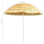 vidaXL Parasol de plage Naturel 300 cm Style hawaïen