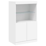 vidaXL Buffets avec lumières LED 3 Pièces blanc bois d'ingénierie