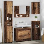 vidaXL Ensemble de mobilier de salle de bain 5 Pièces Bois Ancien