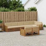 vidaXL Ensemble de canapés d'extérieur 8 Pièces Naturel et Beige