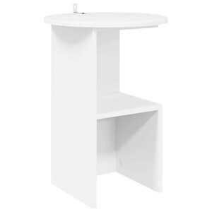 vidaXL Table d'appoint Blanc Ø 39 5 x 55 cm Bois d'ingénierie