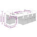 vidaXL Ensemble à manger de jardin et coussins 9 Pièces marron poly rotin
