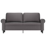 vidaXL Canapé à 2 places Gris 140 cm Similicuir