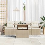 vidaXL Ensemble de canapé de jardin 5 Pièces Beige Poly Rattan