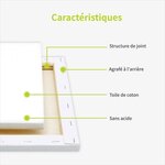 ACROPAQ lot 6 toiles à Peindre tendues avec châssis 20x20 cm- Surface en Coton de qualité supérieure 280 g/m²- FSC sans acide
