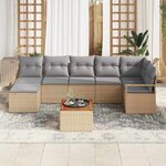 vidaXL Ensemble de canapé de jardin 8 Pièces beige et gris clair