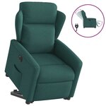 vidaXL Fauteuil inclinable électrique vert foncé tissu