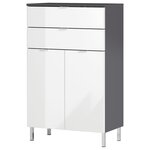 Germania commode gw-mauresa 34x60x97 cm graphite et blanc