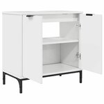 vidaXL Ensemble de mobilier de salle de bain 3 Pièces Blanc brillant