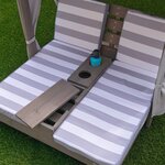 Kidkraft chaise longue double avec porte-gobelets pour enfants gris
