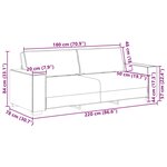 vidaXL Canapé 3 places Gris clair 180 cm Tissu