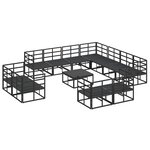 vidaXL Ensemble de canapé de jardin 12 Pièces Noir 70 x 70 x 32 cm