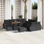 vidaXL Ensemble de canapé de jardin 13 Pièces Noir 90 x 55 x 71 cm