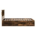 vidaXL Cadre de lit Chêne fumé 120 x 200 cm Pin massif